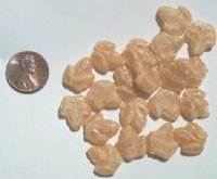 20 15x13mm Satin Camel Leaf Beads